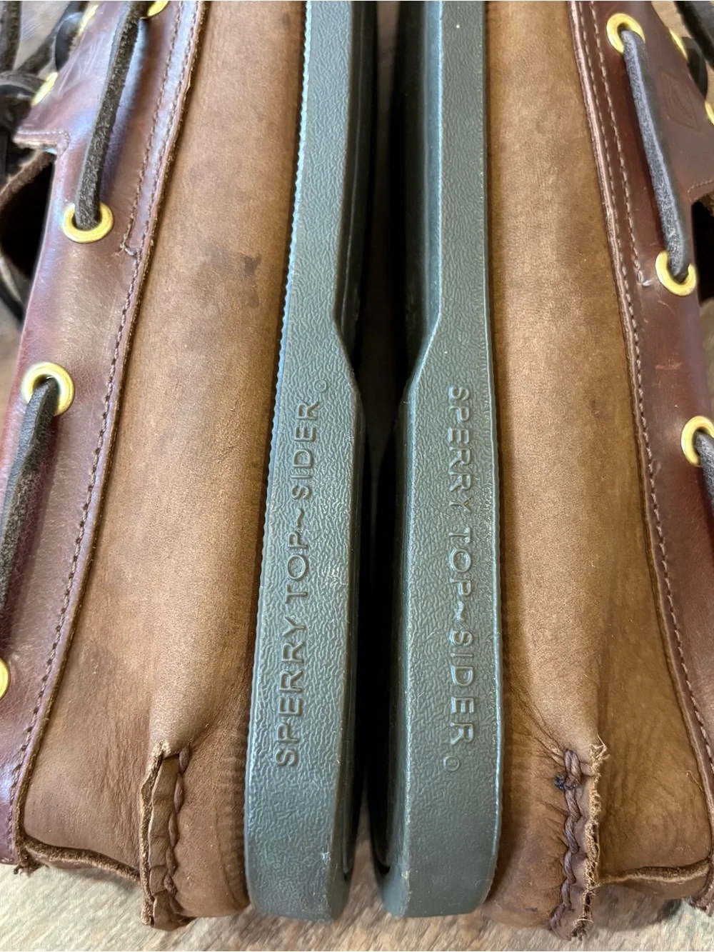 Sperry Top-Sider Men’s 11.5M Brown Leather Boat Shoes 2 Eye Moc Toe Casual